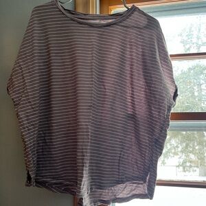 Striped Mauve and White Top
